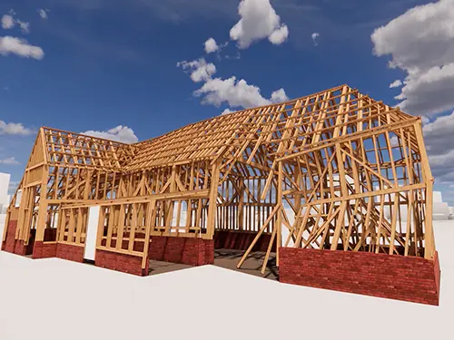 Rendering of barn construction